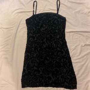 Vintage mini black velvet dress